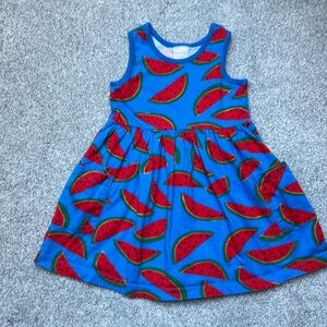 Hanna Andersson - Watermelon Dress - Blue, Red, Green, Black - Size 100 (4)